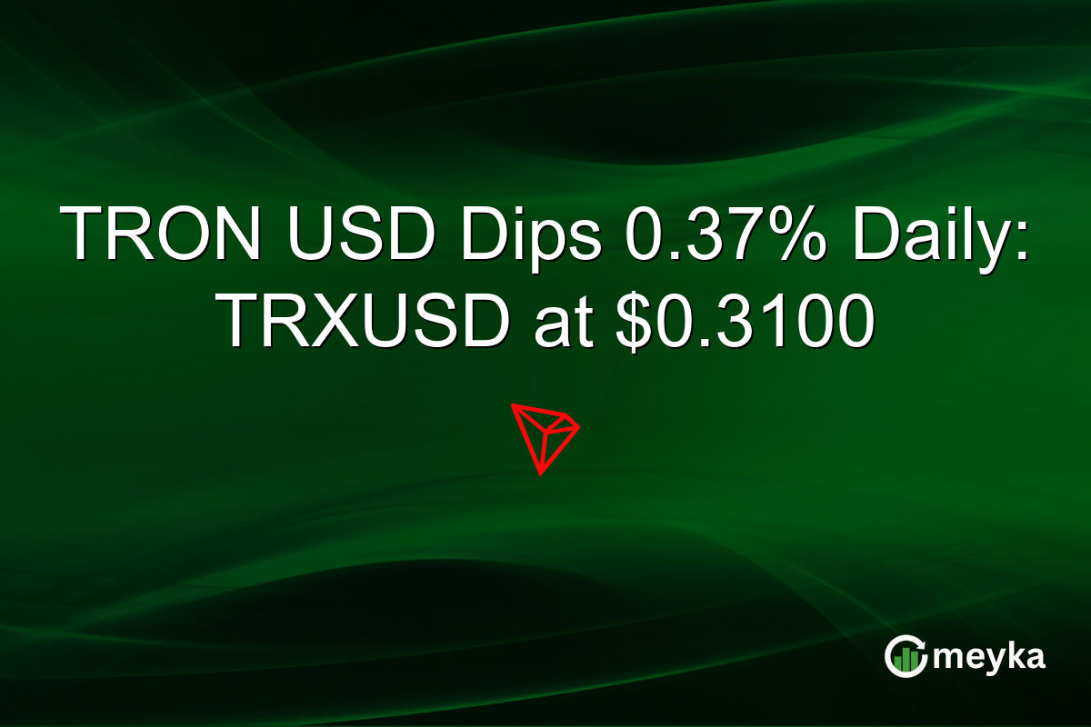 TRON USD Dips 0.37% Daily: TRXUSD at $0.3100