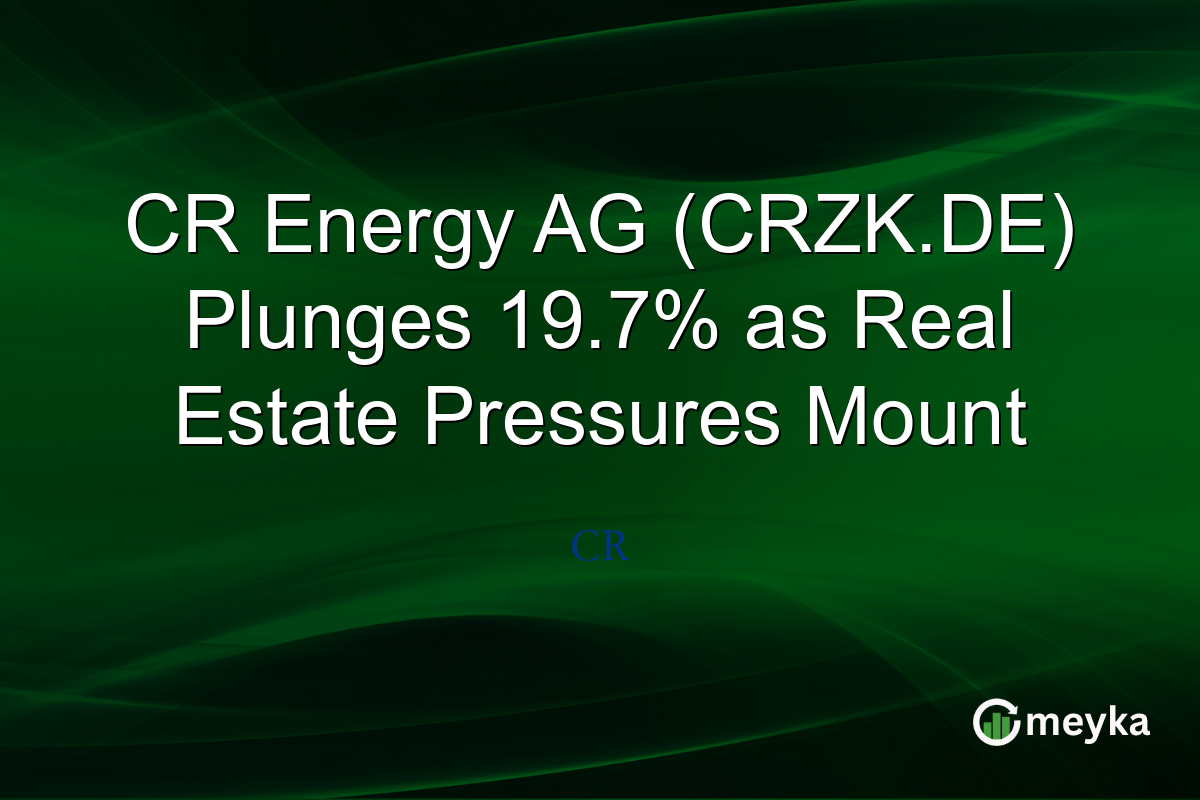 CR Energy AG (CRZK.DE) Plunges 19.7% as Real Estate Pressures Mount