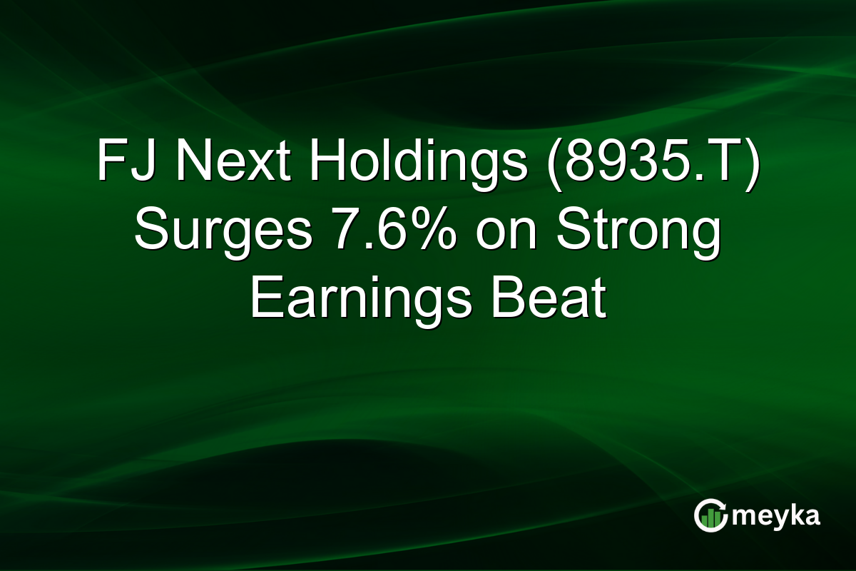 FJ Next Holdings (8935.T) Surges 7.6% on Strong Earnings Beat