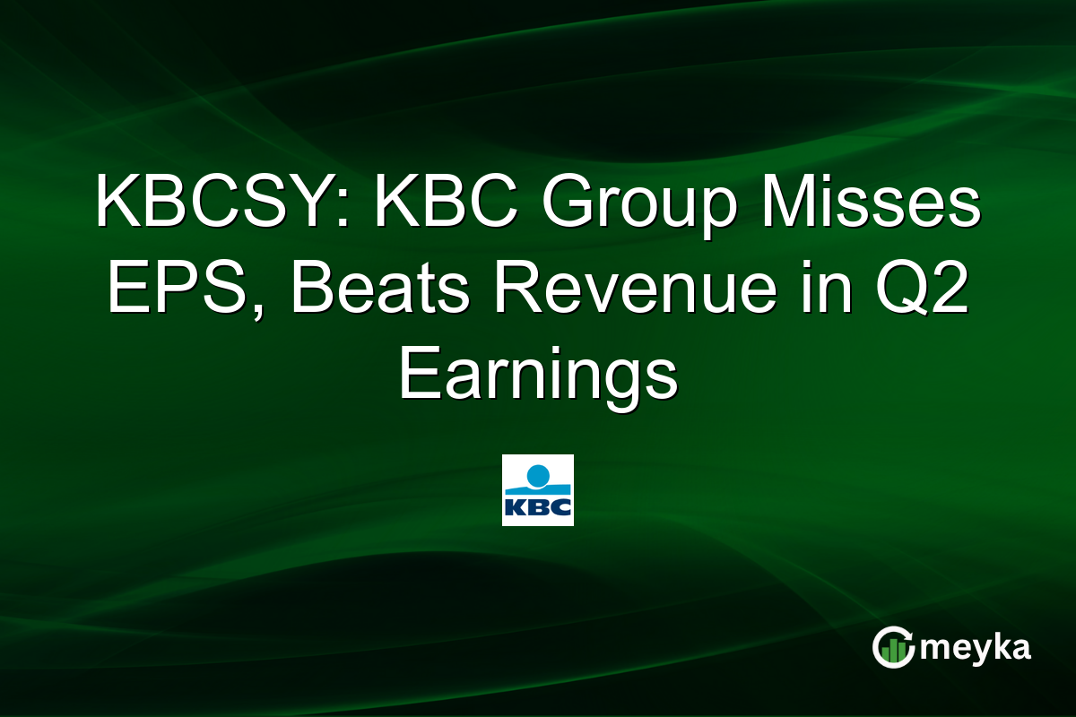 KBCSY: KBC Group Misses EPS, Beats Revenue in Q2 Earnings