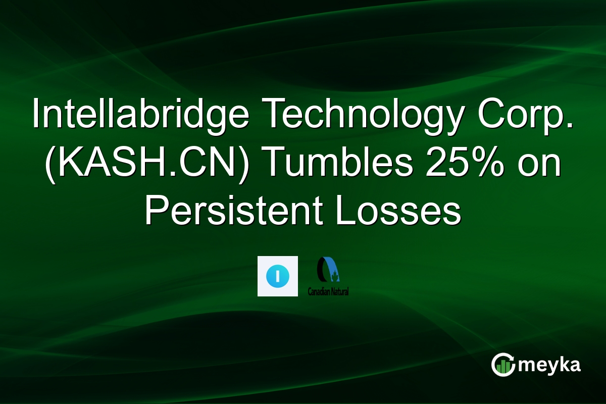 Intellabridge Technology Corp. (KASH.CN) Tumbles 25% on Persistent Losses