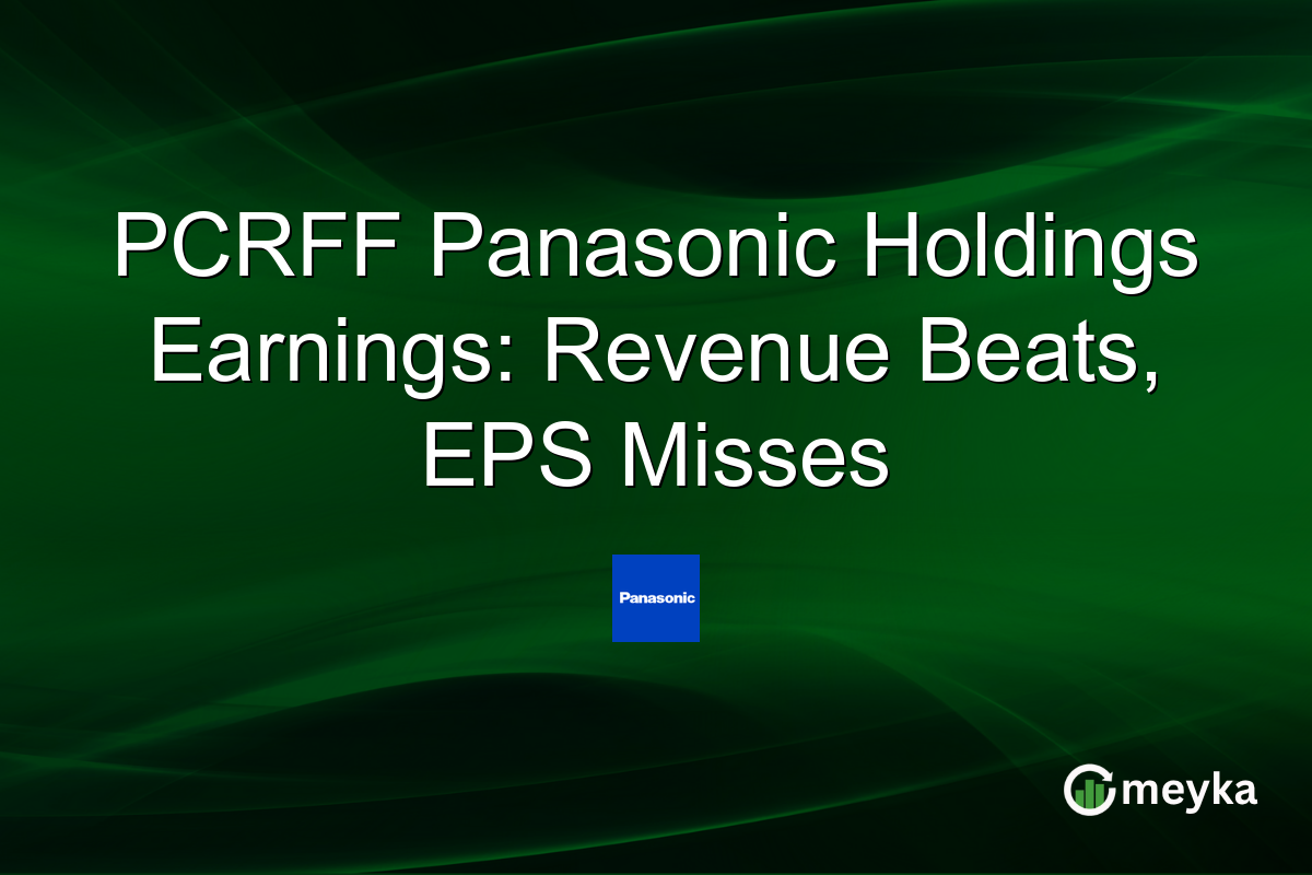 PCRFF Panasonic Holdings Earnings: Revenue Beats, EPS Misses