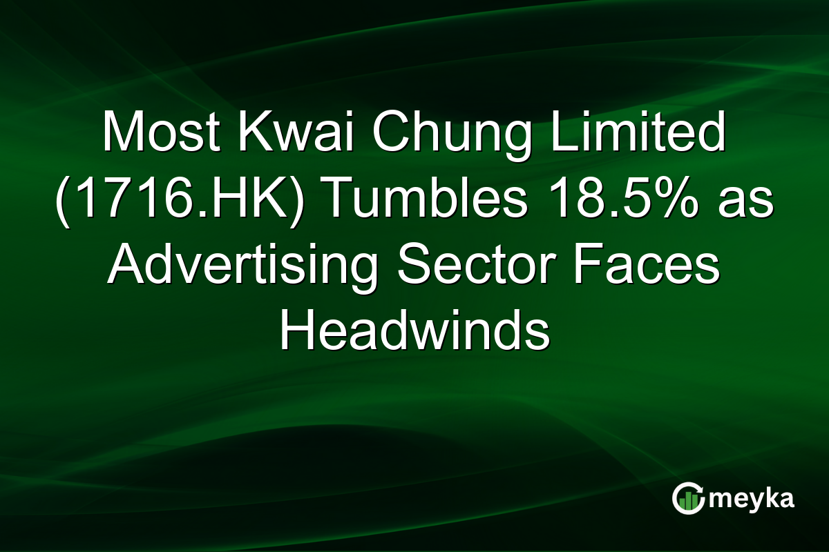 Most Kwai Chung Limited (1716.HK) Tumbles 18.5% as Advertising Sector Faces Headwinds
