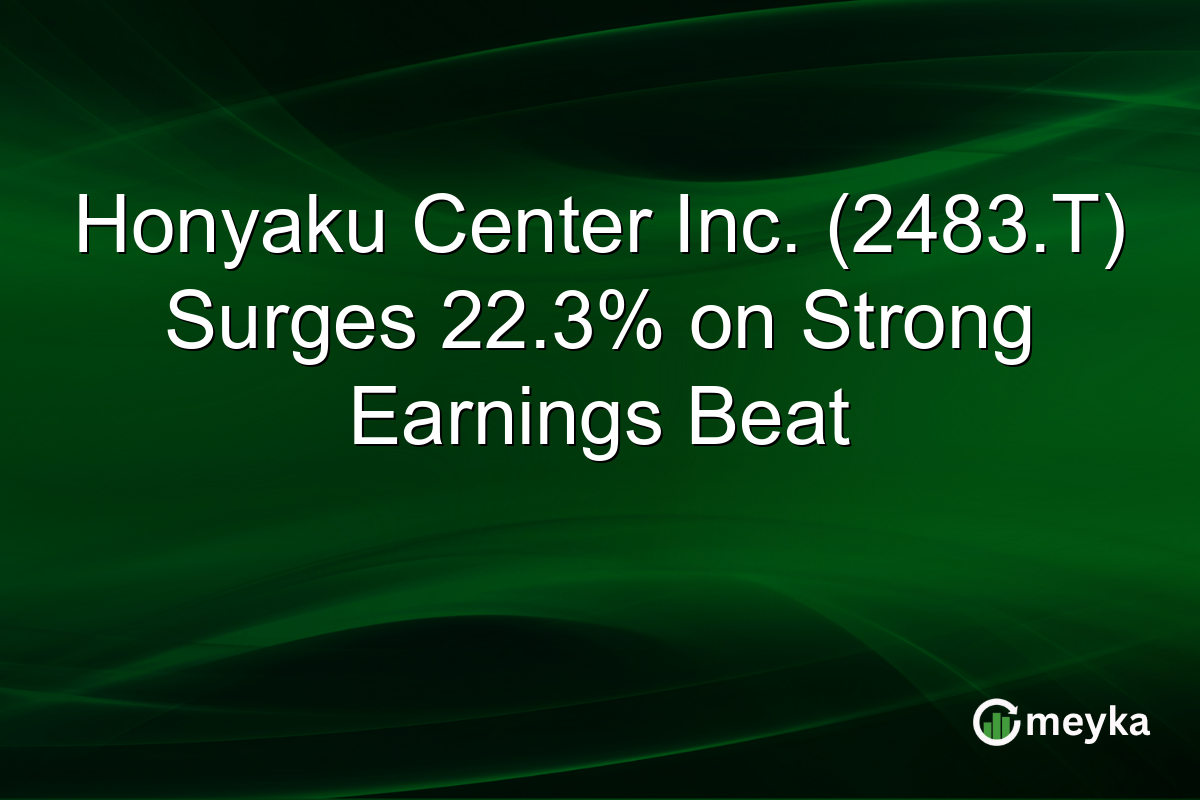 Honyaku Center Inc. (2483.T) Surges 22.3% on Strong Earnings Beat