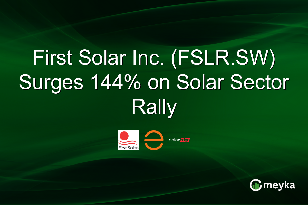 First Solar Inc. (FSLR.SW) Surges 144% on Solar Sector Rally