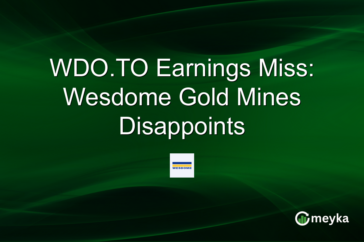 WDO.TO Earnings Miss: Wesdome Gold Mines Disappoints