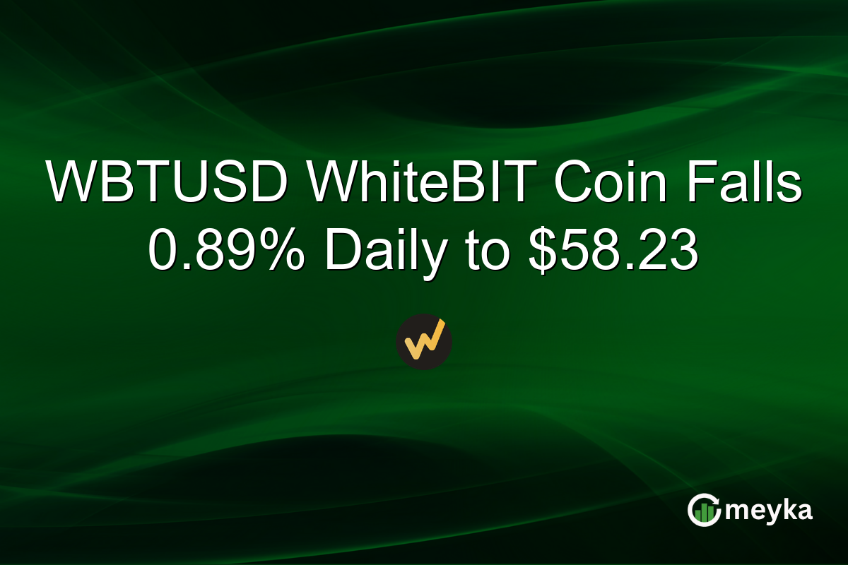WBTUSD WhiteBIT Coin Falls 0.89% Daily to $58.23
