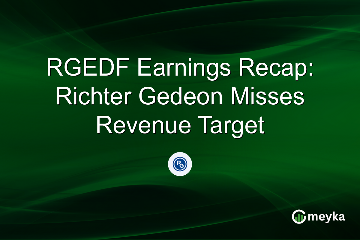 RGEDF Earnings Recap: Richter Gedeon Misses Revenue Target