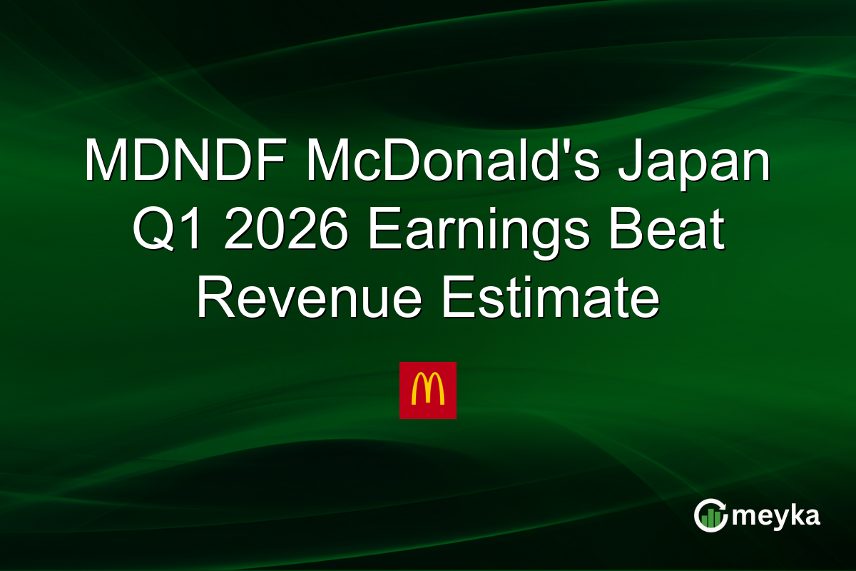 MDNDF McDonald’s Japan Q1 2026 Earnings Beat Revenue Estimate