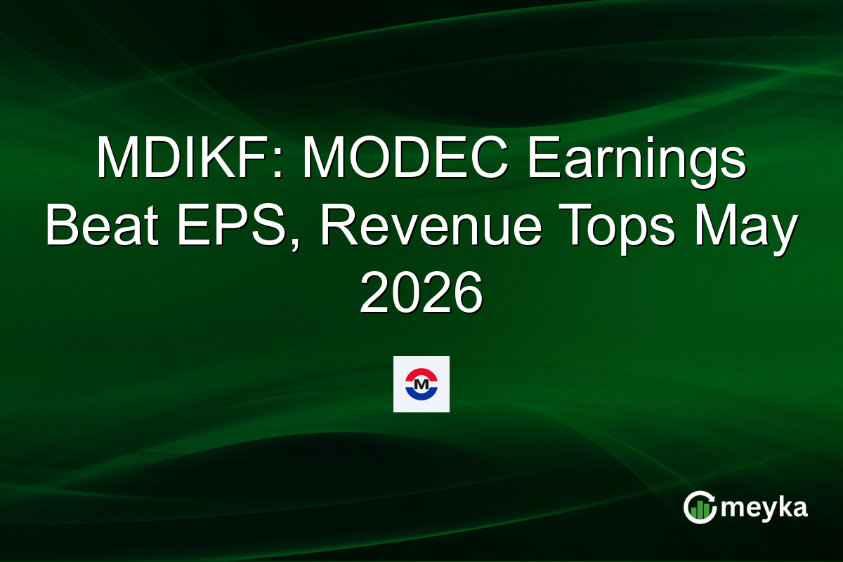 MDIKF: MODEC Earnings Beat EPS, Revenue Tops May 2026