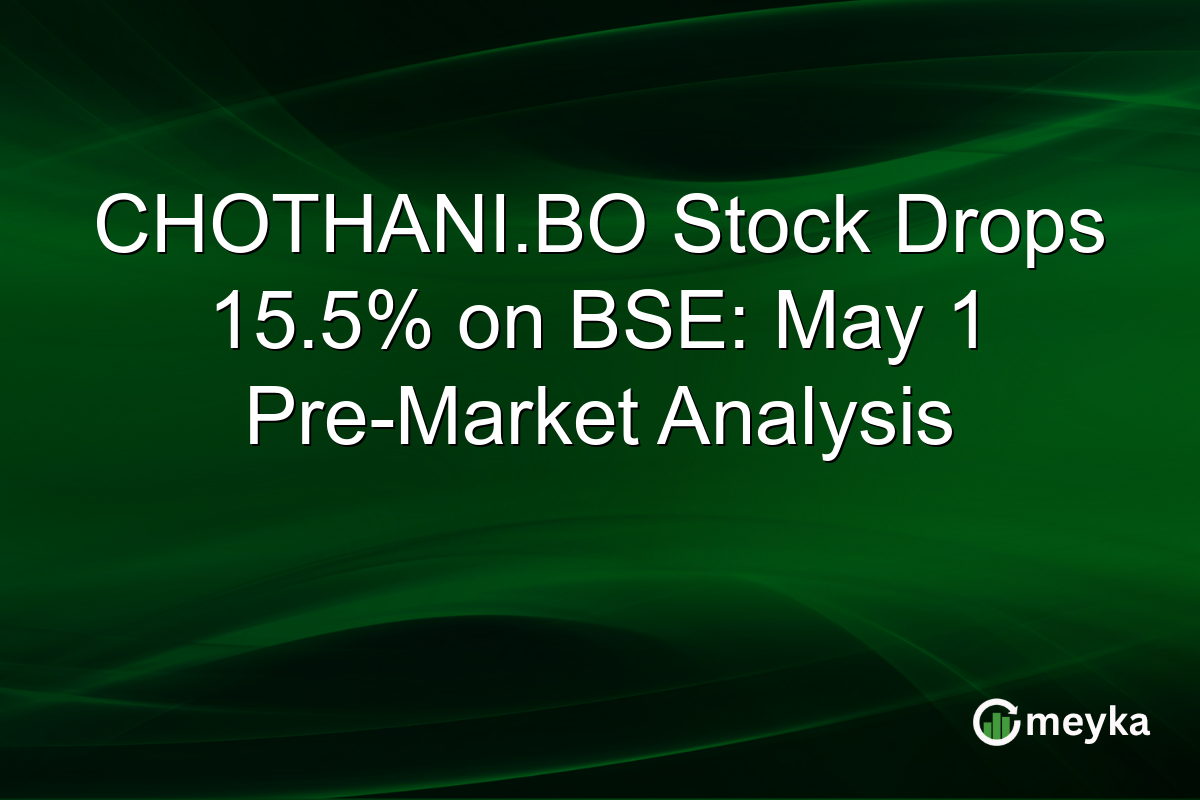 CHOTHANI.BO Stock Drops 15.5% on BSE: May 1 Pre-Market Analysis