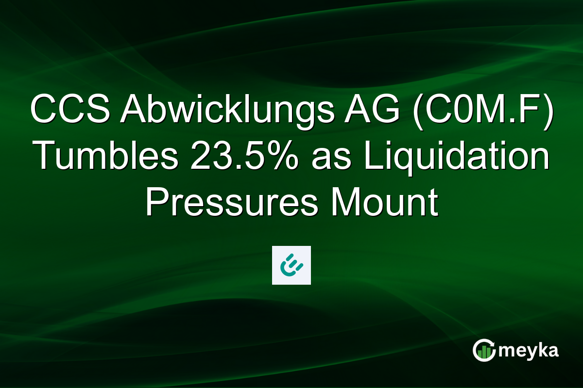 CCS Abwicklungs AG (C0M.F) Tumbles 23.5% as Liquidation Pressures Mount