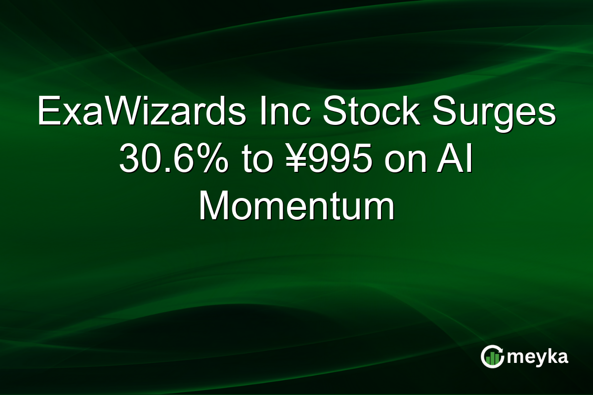 ExaWizards Inc Stock Surges 30.6% to ¥995 on AI Momentum