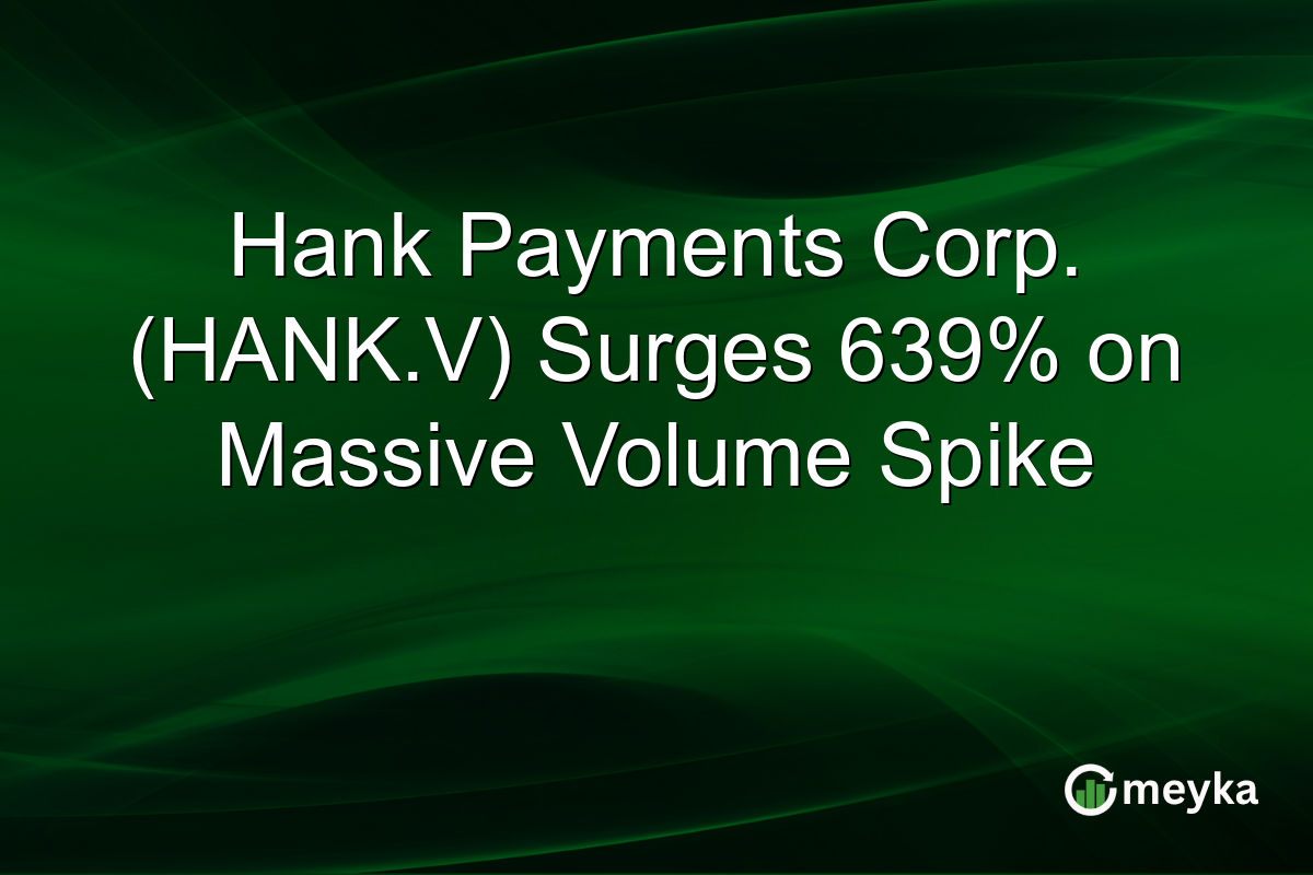 Hank Payments Corp. (HANK.V) Surges 639% on Massive Volume Spike