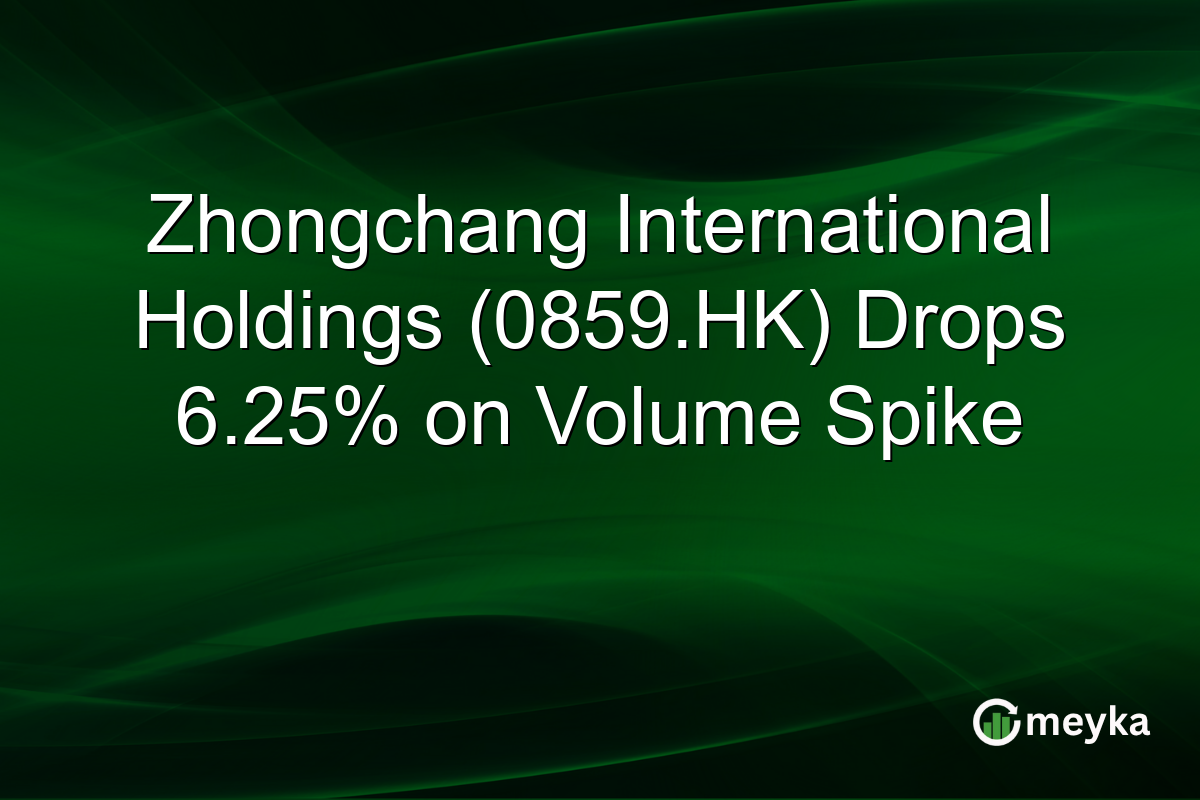 Zhongchang International Holdings (0859.HK) Drops 6.25% on Volume Spike