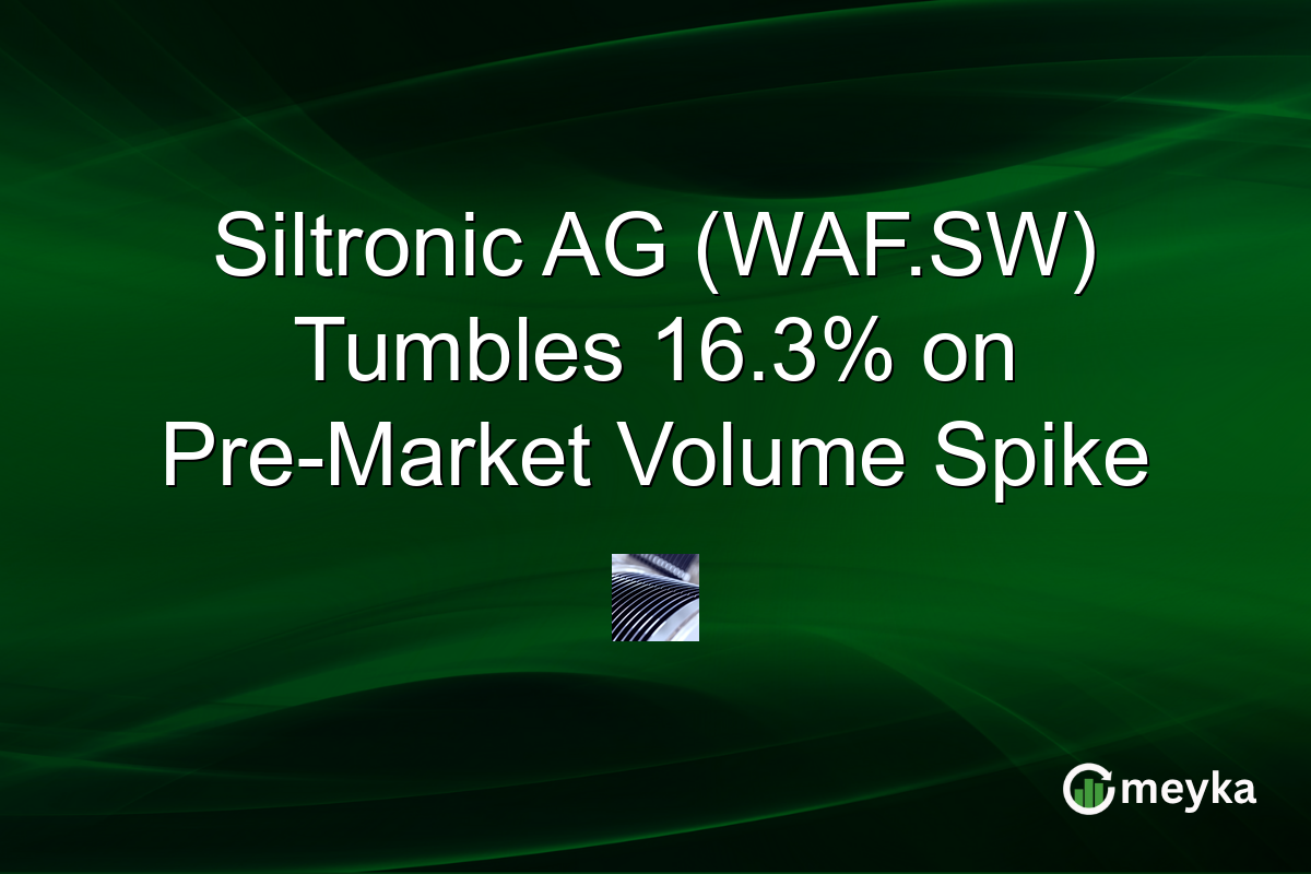 Siltronic AG (WAF.SW) Tumbles 16.3% on Pre-Market Volume Spike