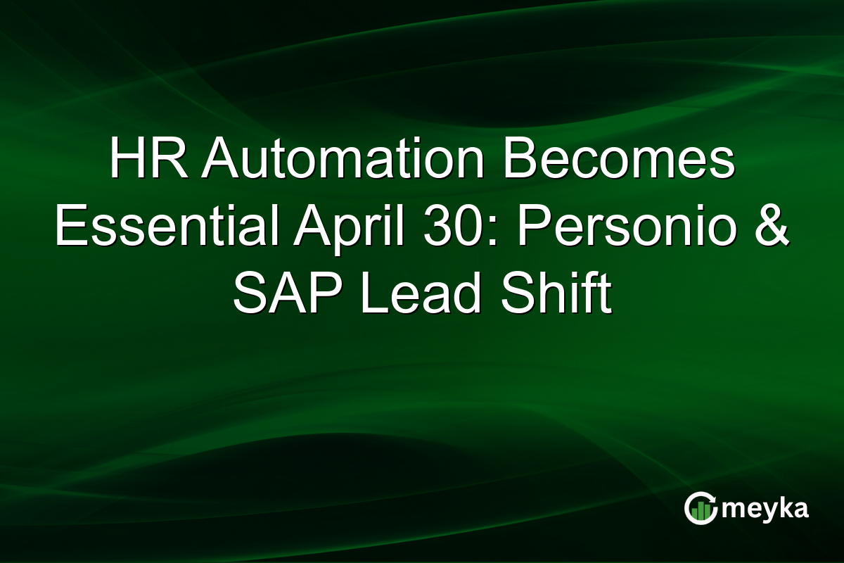 HR Automation Becomes Essential April 30: Personio & SAP Lead Shift