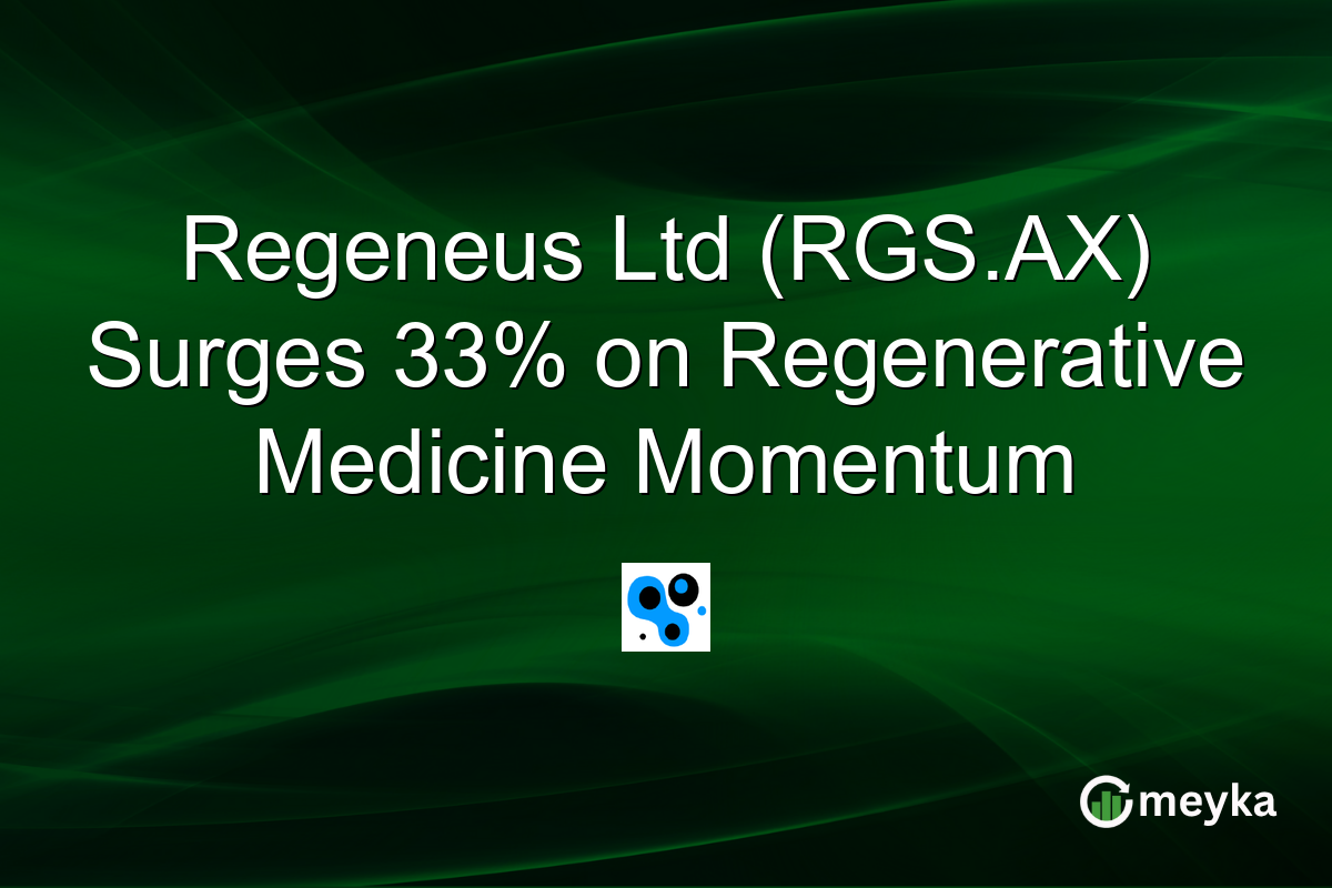Regeneus Ltd (RGS.AX) Surges 33% on Regenerative Medicine Momentum