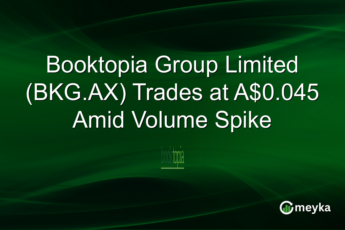 Booktopia Group Limited (BKG.AX) Trades at A$0.045 Amid Volume Spike
