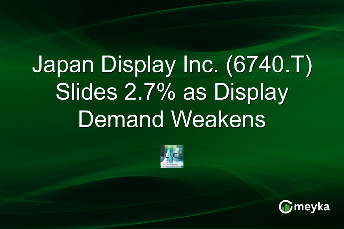Japan Display Inc. (6740.T) Slides 2.7% as Display Demand Weakens