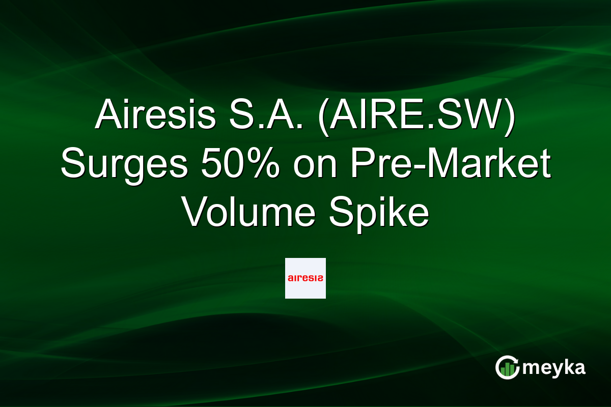 Airesis S.A. (AIRE.SW) Surges 50% on Pre-Market Volume Spike