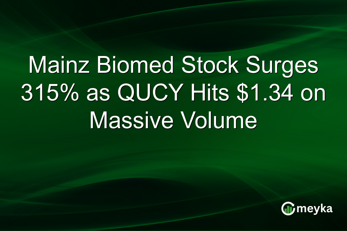 Mainz Biomed Stock Surges 315% as QUCY Hits $1.34 on Massive Volume