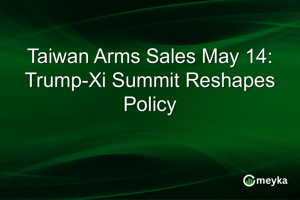 Taiwan Arms Sales May 14: Trump-Xi Summit Reshapes Policy