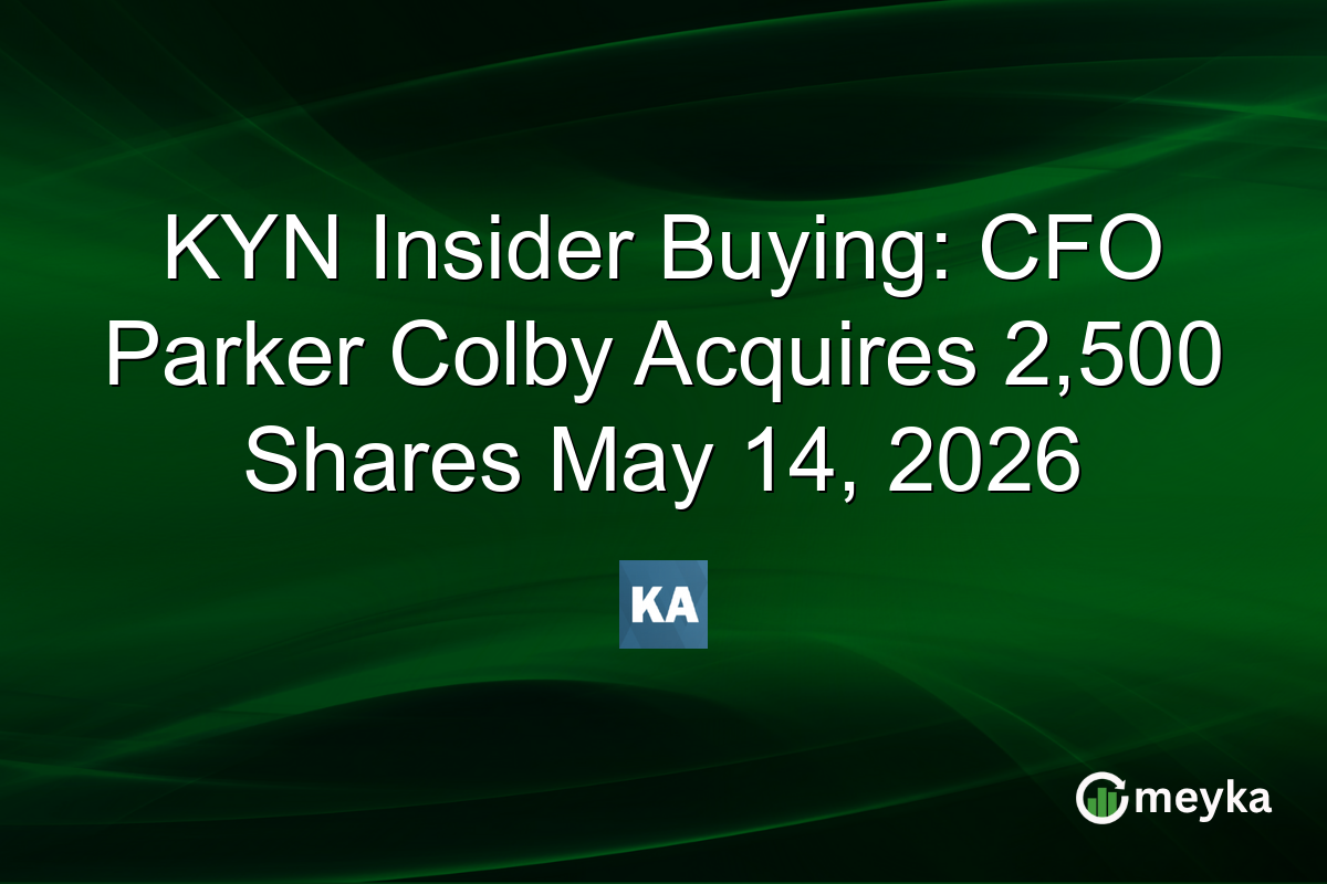 KYN Insider Buying: CFO Parker Colby Acquires 2,500 Shares May 14, 2026