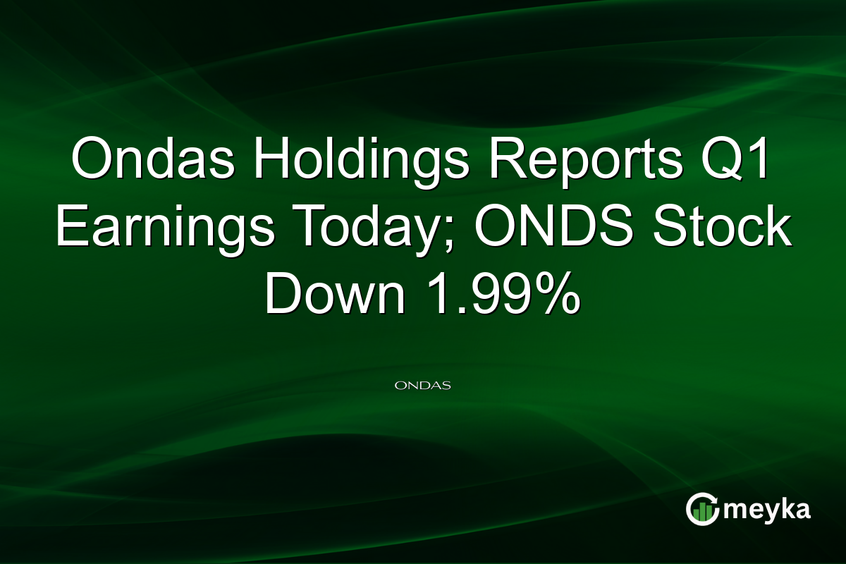 Ondas Holdings Reports Q1 Earnings Today; ONDS Stock Down 1.99%