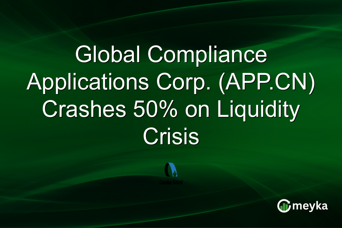 Global Compliance Applications Corp. (APP.CN) Crashes 50% on Liquidity Crisis