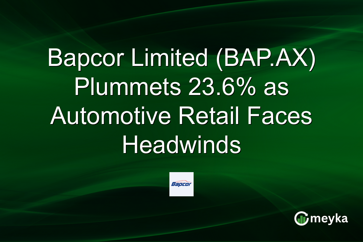 Bapcor Limited (BAP.AX) Plummets 23.6% as Automotive Retail Faces Headwinds