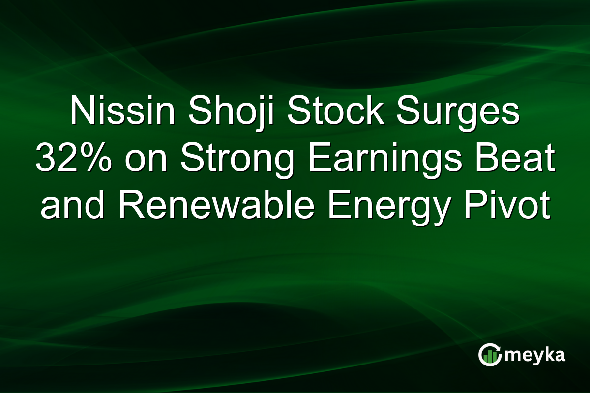 Nissin Shoji Stock Surges 32% on Strong Earnings Beat and Renewable Energy Pivot