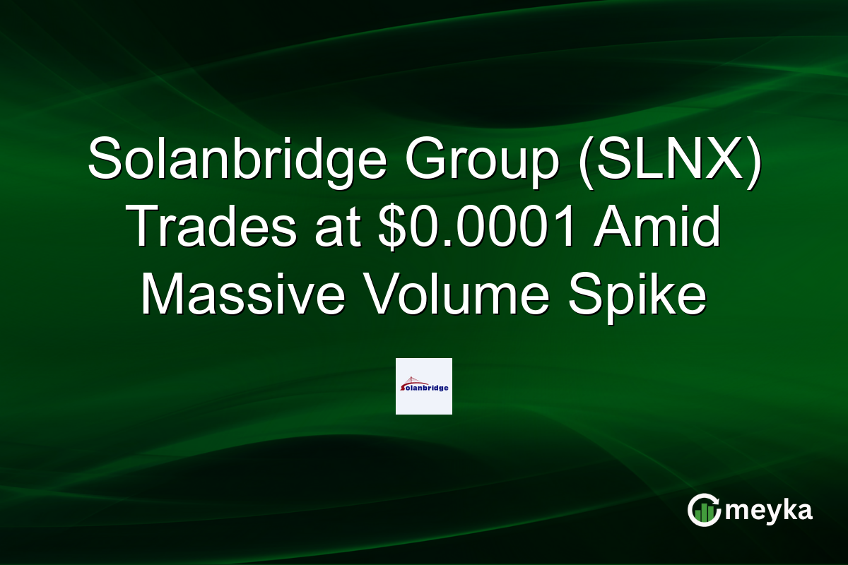 Solanbridge Group (SLNX) Trades at $0.0001 Amid Massive Volume Spike