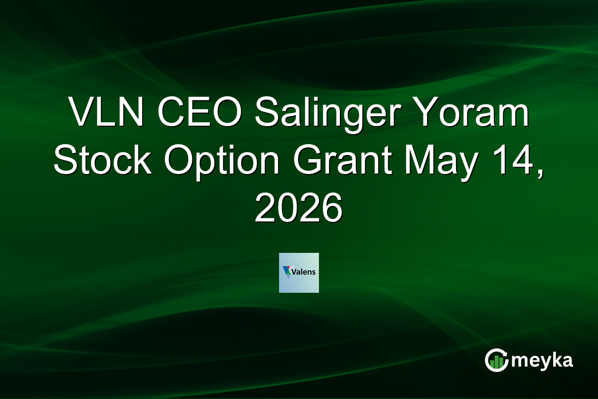 VLN CEO Salinger Yoram Stock Option Grant May 14, 2026