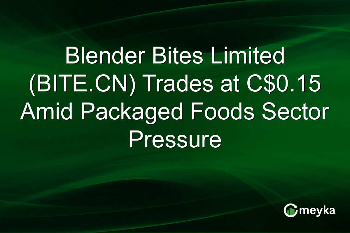 Blender Bites Limited (BITE.CN) Trades at C$0.15 Amid Packaged Foods Sector Pressure