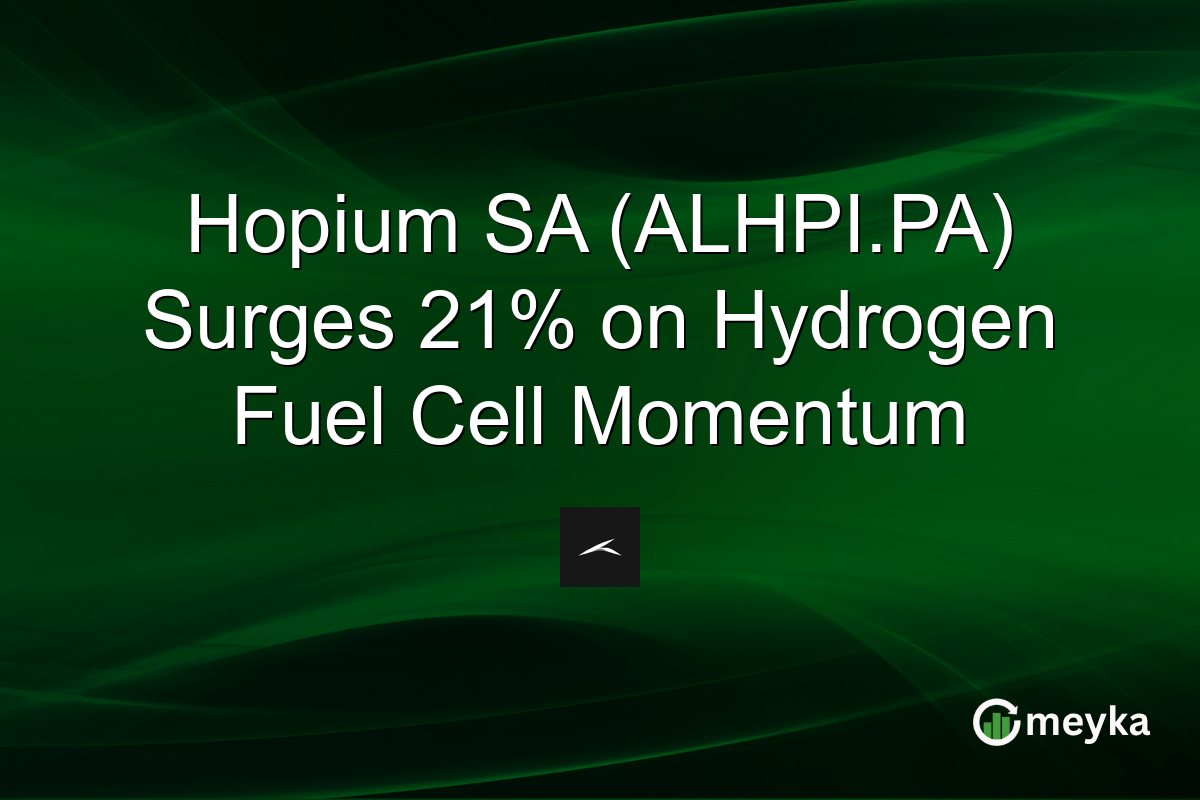 Hopium SA (ALHPI.PA) Surges 21% on Hydrogen Fuel Cell Momentum