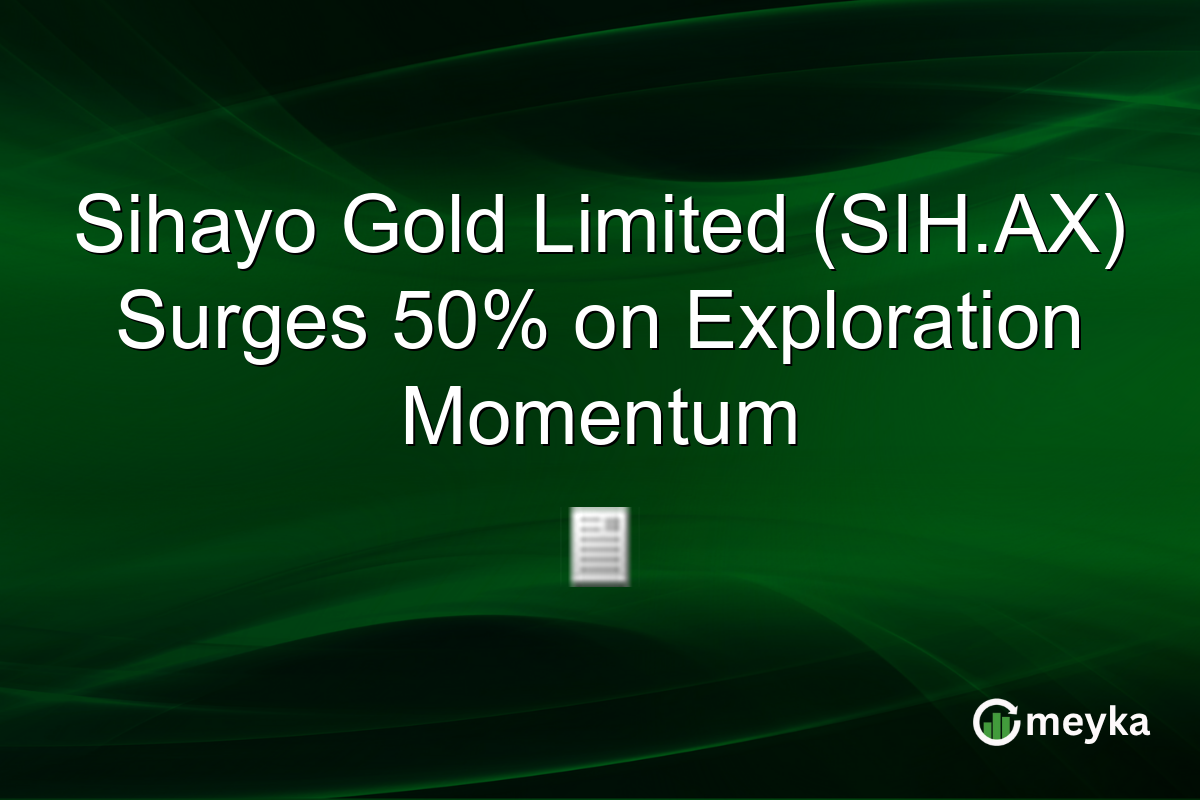 Sihayo Gold Limited (SIH.AX) Surges 50% on Exploration Momentum