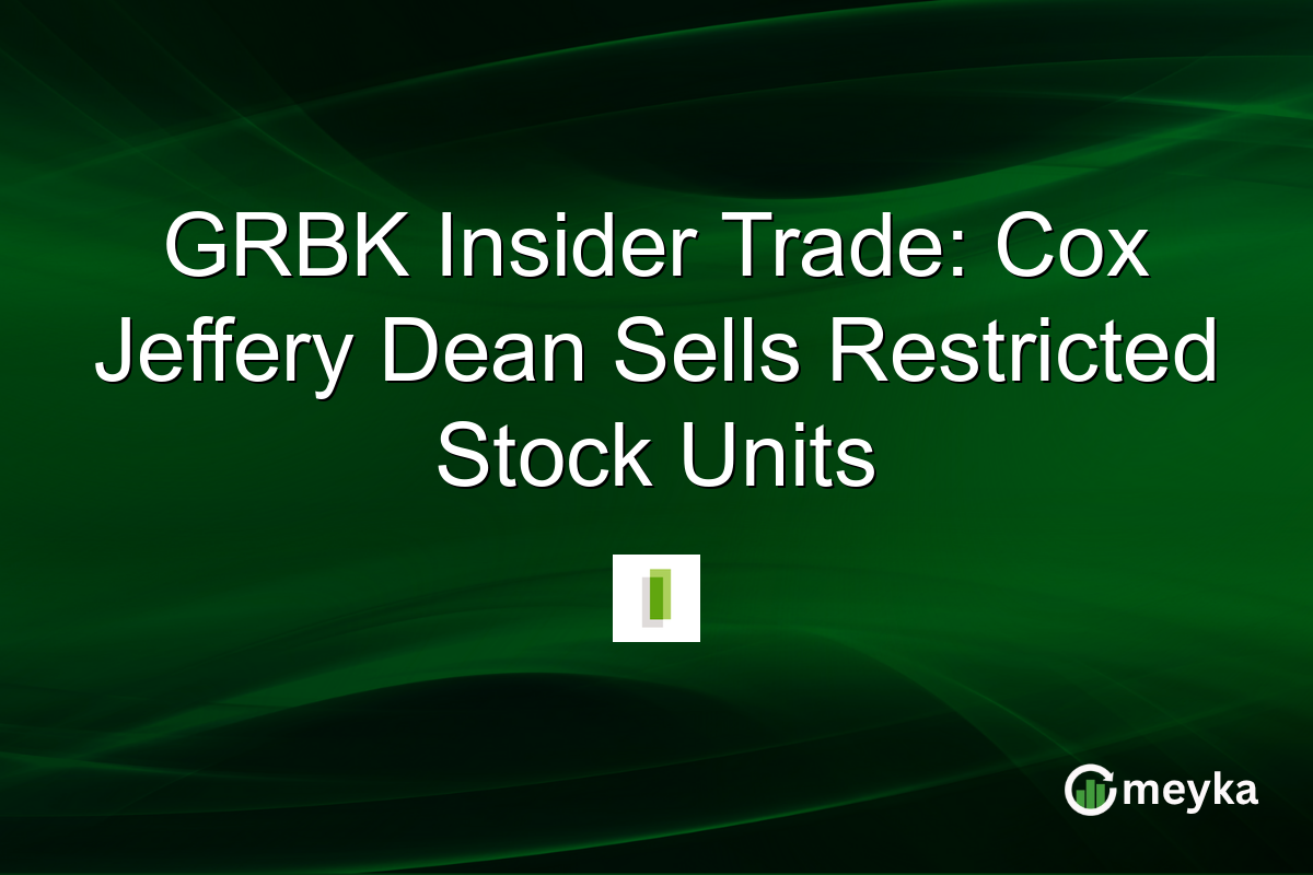 GRBK Insider Trade: Cox Jeffery Dean Sells Restricted Stock Units