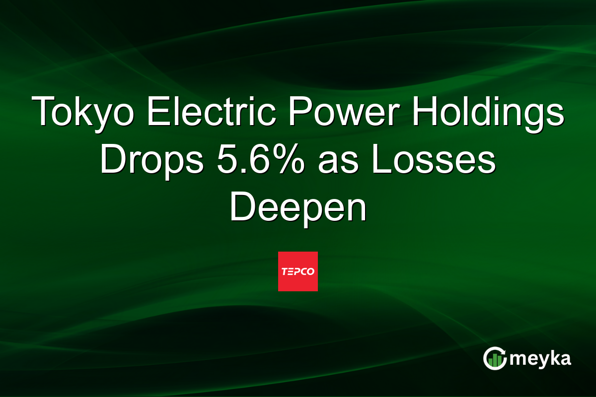 Tokyo Electric Power Holdings Drops 5.6% as Losses Deepen