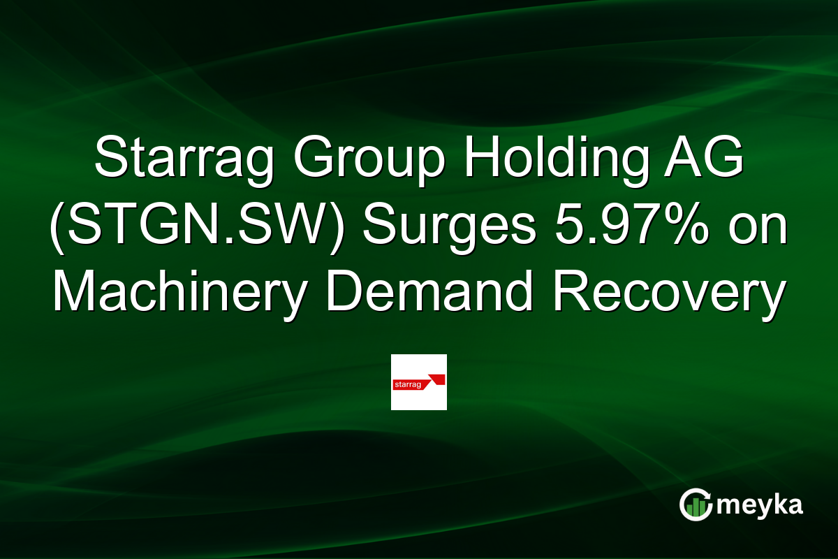 Starrag Group Holding AG (STGN.SW) Surges 5.97% on Machinery Demand Recovery