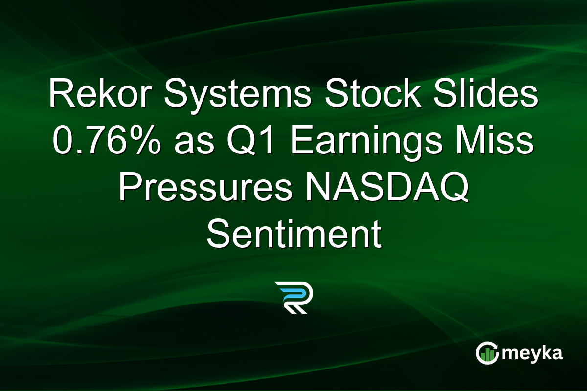 Rekor Systems Stock Slides 0.76% as Q1 Earnings Miss Pressures NASDAQ Sentiment