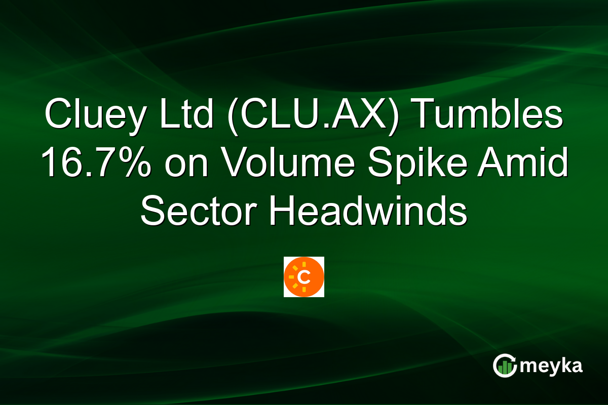 Cluey Ltd (CLU.AX) Tumbles 16.7% on Volume Spike Amid Sector Headwinds