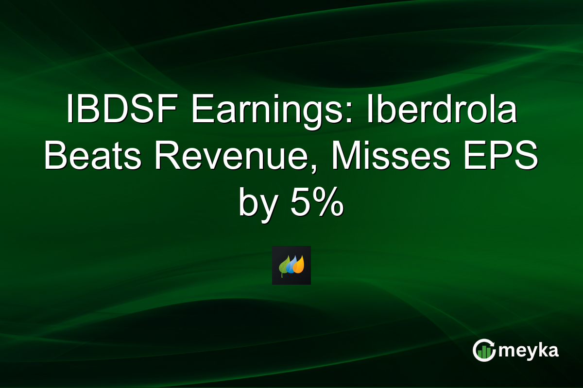 IBDSF Earnings: Iberdrola Beats Revenue, Misses EPS by 5%