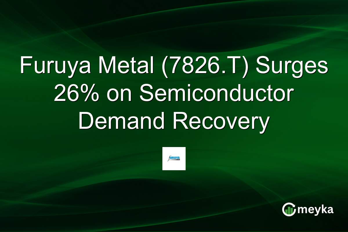 Furuya Metal (7826.T) Surges 26% on Semiconductor Demand Recovery
