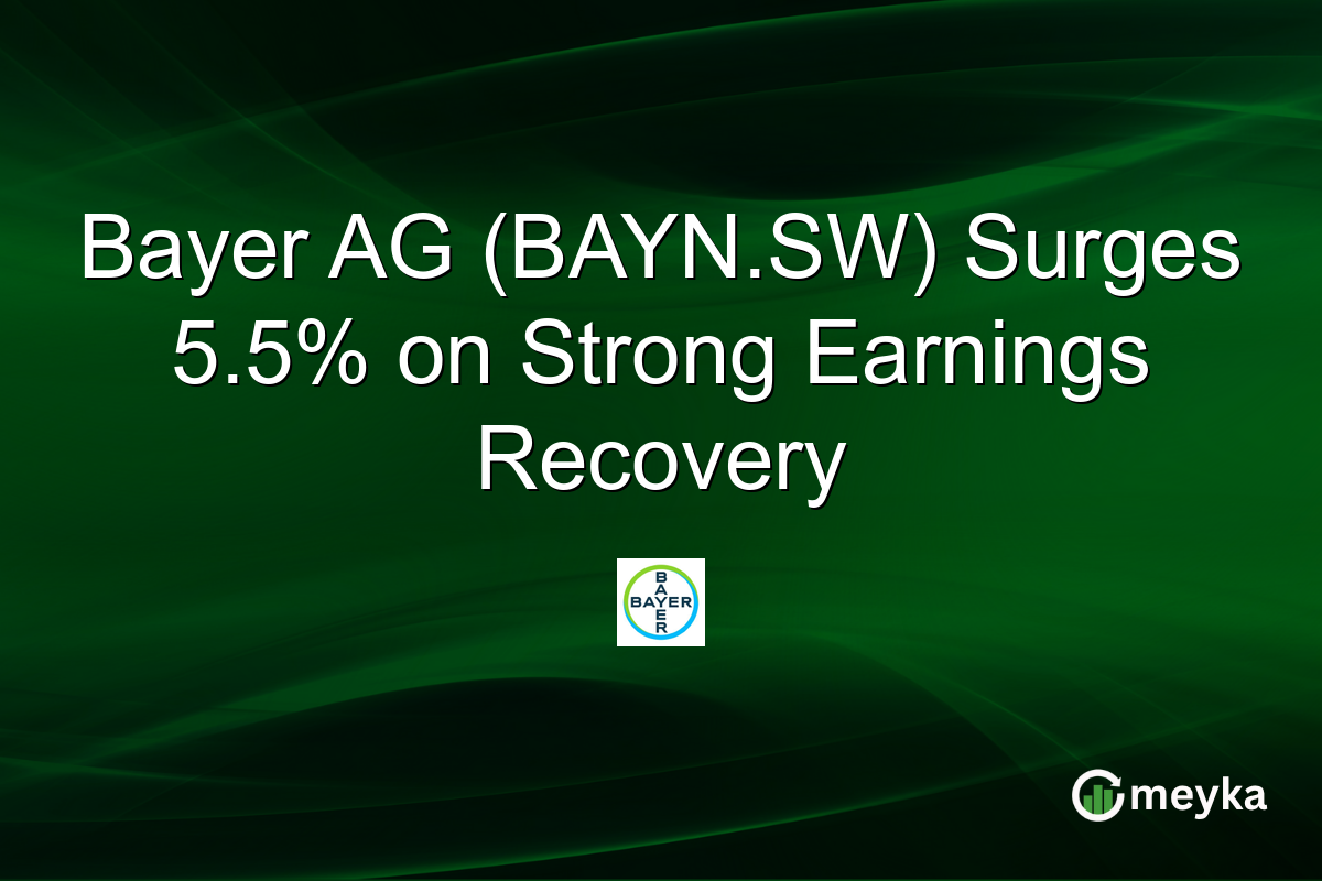 Bayer AG (BAYN.SW) Surges 5.5% on Strong Earnings Recovery