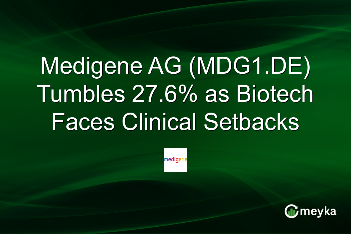 Medigene AG (MDG1.DE) Tumbles 27.6% as Biotech Faces Clinical Setbacks