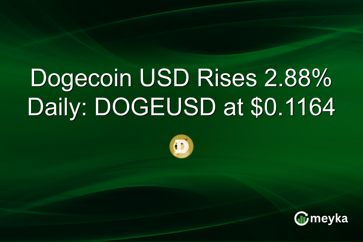 Dogecoin USD Rises 2.88% Daily: DOGEUSD at $0.1164