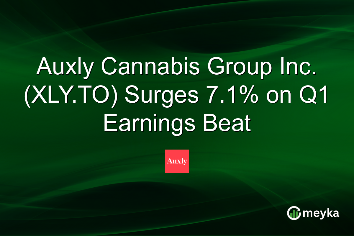Auxly Cannabis Group Inc. (XLY.TO) Surges 7.1% on Q1 Earnings Beat