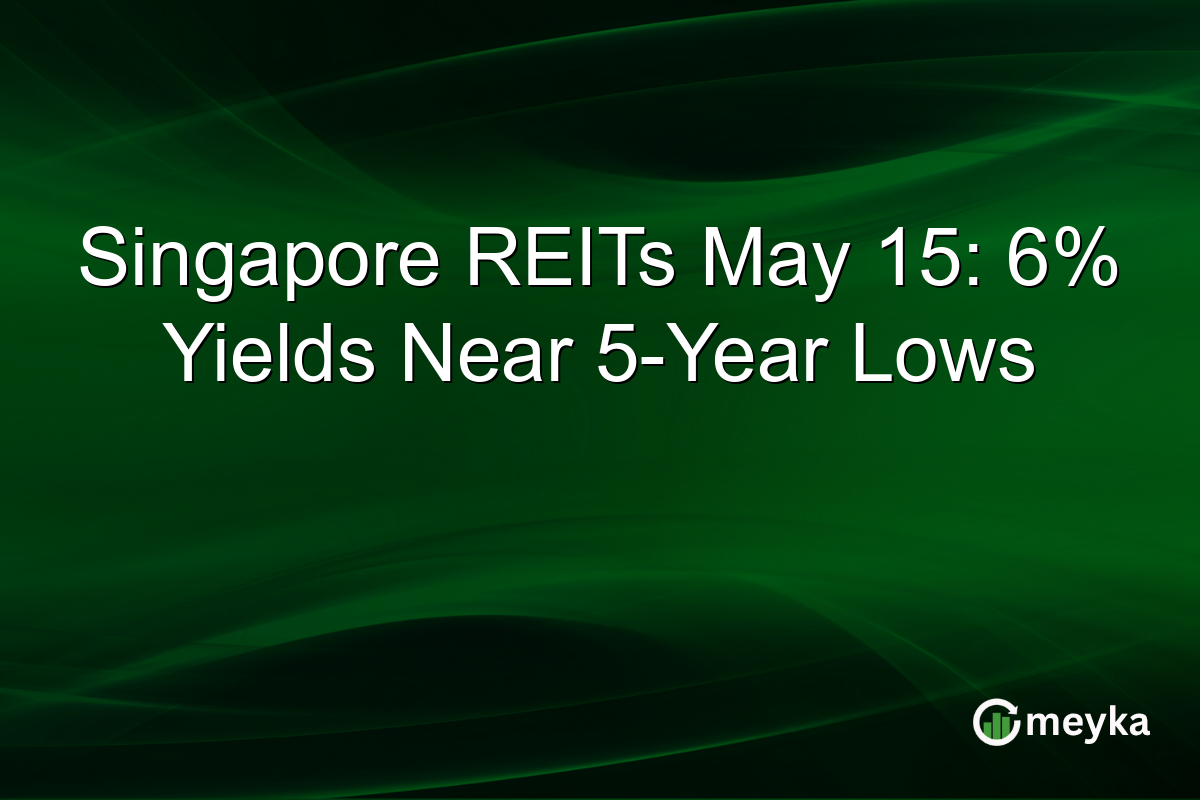 Singapore REITs May 15: 6% Yields Near 5-Year Lows