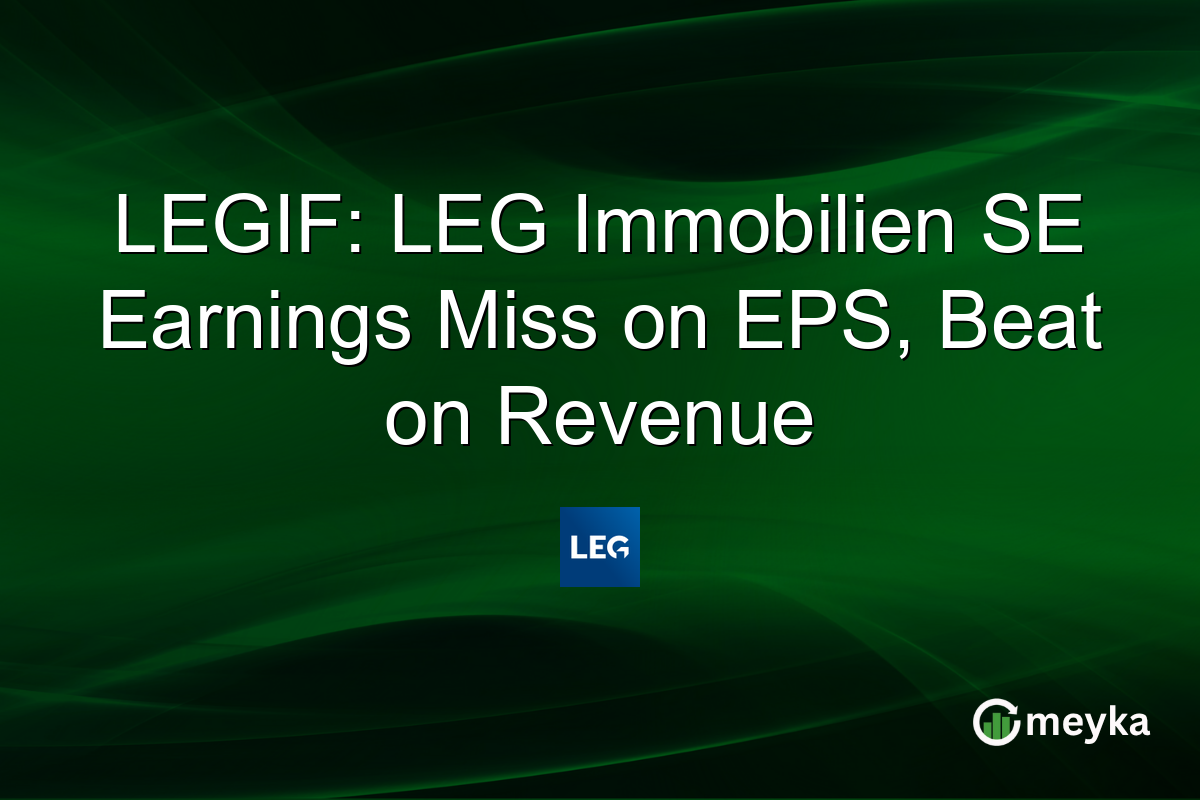 LEGIF: LEG Immobilien SE Earnings Miss on EPS, Beat on Revenue